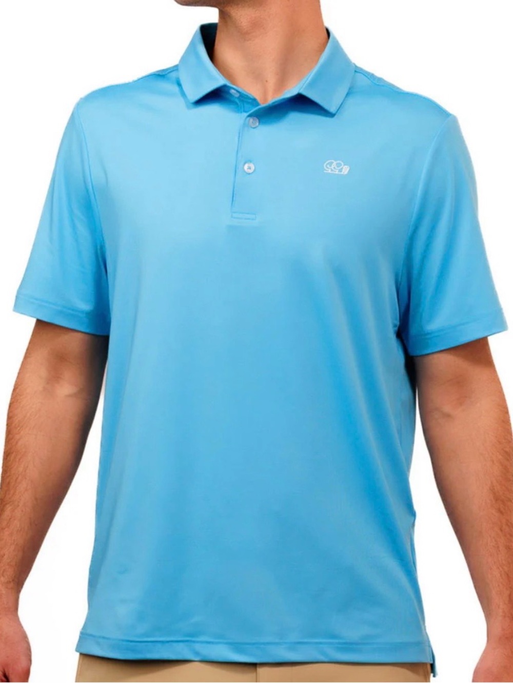 NWOT Good Good Golf “Shore Good” Polo Shirt- Light Blue